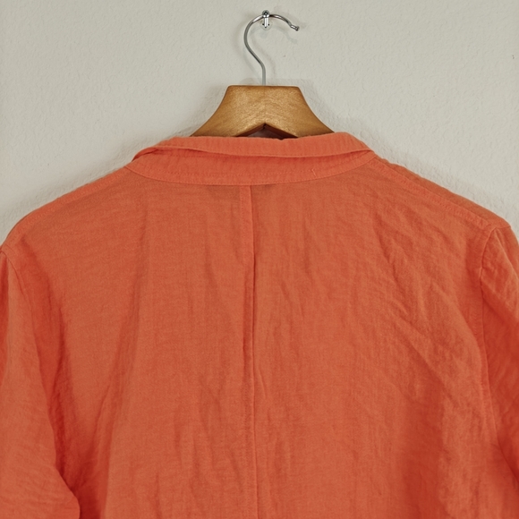 John Mark Nwot Coral Button Up 3/4 Sleeves Blouse Size Small Women's - Picture 12 of 13